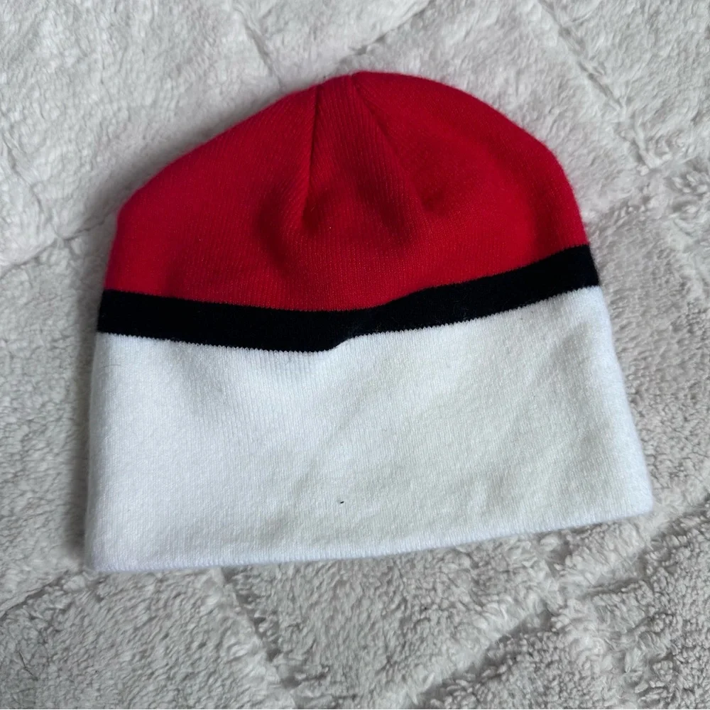 Pokemon | Red and White Pokeball Beanie Hat | Size One Size Fits Most